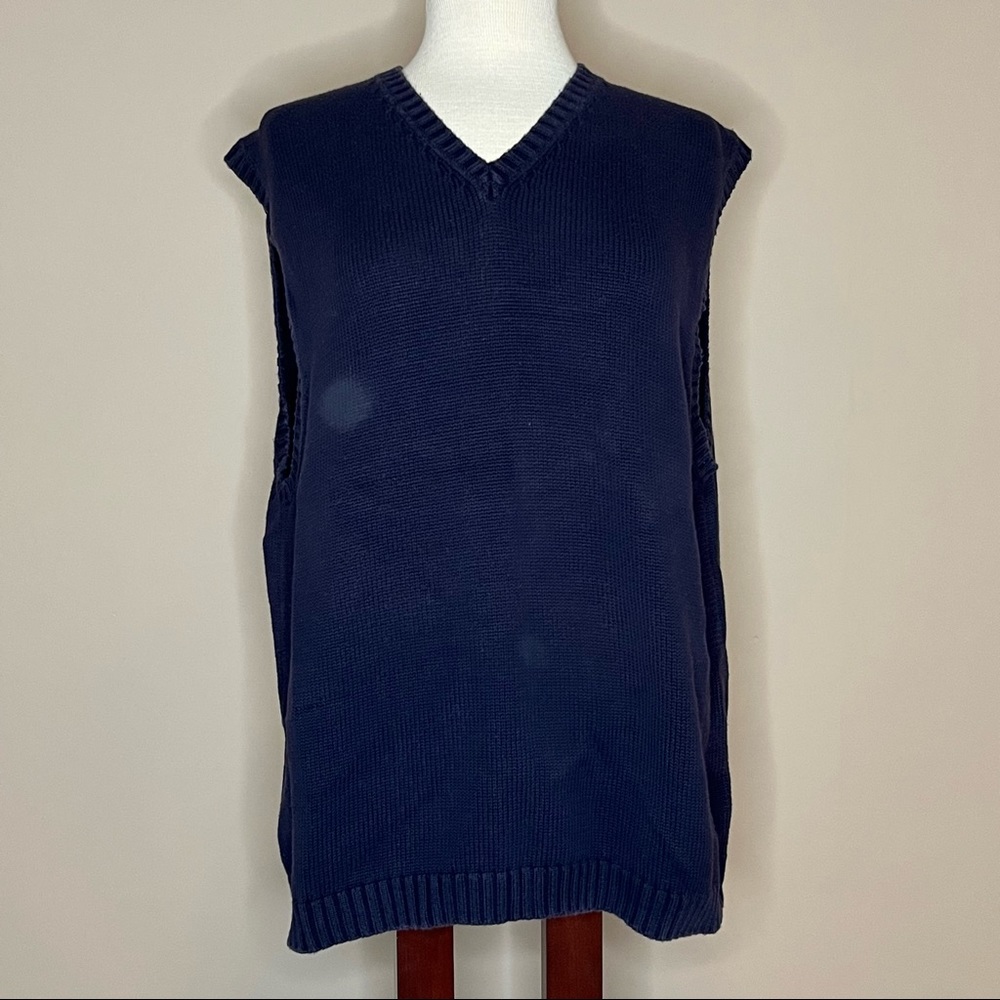 Lands’ End | Navy Blue Oversized Sweater Vest